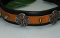 Lederhalsband Keltenkreuz mit Kuhfell 60cm x 4cm